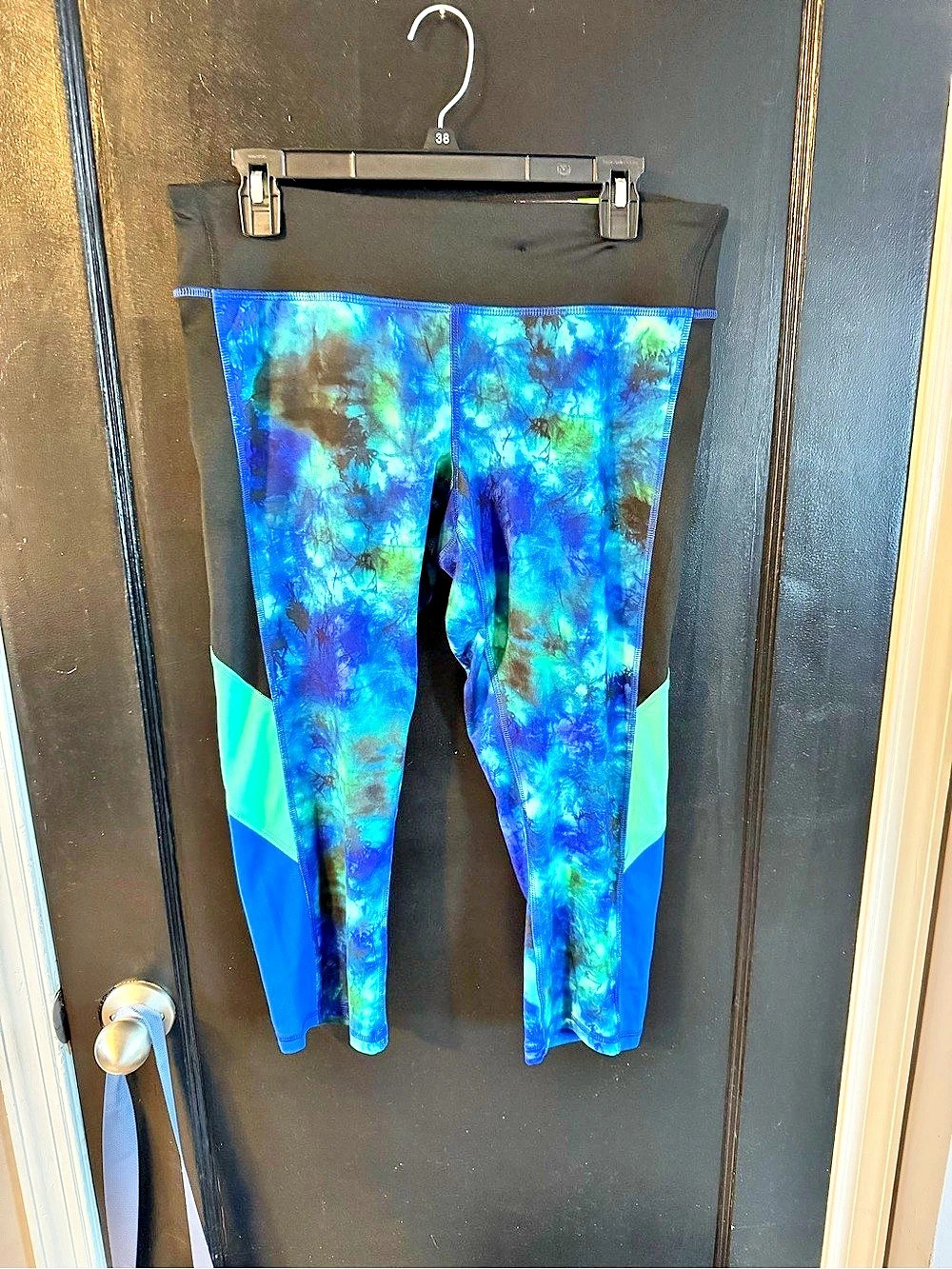 Champion Duodry+ + Abstract Athletic Leggings Blue & Black XL